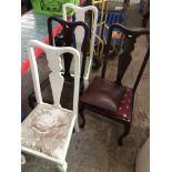 A set of four splat back chairs - 2 painted Catalogue only, live bidding available via our