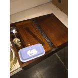 Walnut writing box etc. Catalogue only, live bidding available via our website, if you require P&P