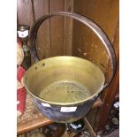 A brass jam pan. Catalogue only, live bidding available via our website, if you require P&P please