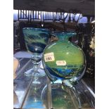 Two Mdina glass vases Catalogue only, live bidding available via our website, if you require P&P
