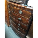 A 19th century mahogany bow front chest of drawers Catalogue only, live bidding available via our