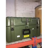 A US Army large pelican Hardigg waterproof custom case with pressure equalizer. Catalogue only, live