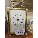 Modern brass carriage clock Catalogue only, live bidding available via our website, if you require
