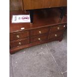 A reproduction mahogany low storage chest Please note, lots 1-1000 are not available for live