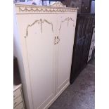 A cream French style wardrobe Please note, lots 1-1000 are not available for live bidding on the-