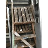 3 sets of wooden stepladders Please note, lots 1-1000 are not available for live bidding on the-