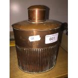 Vintage copper tea caddy Please note, lots 1-1000 are not available for live bidding on the-