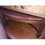 A reproduction mahogany oval coffee table Please note, lots 1-1000 are not available for live