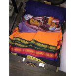 A box of Indian throws and fabric Please note, lots 1-1000 are not available for live bidding on