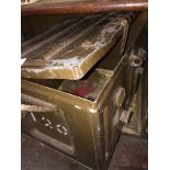 A military metal trunk Please note, lots 1-1000 are not available for live bidding on the-saleroom.