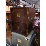 A brass bound mahogany two drawer cabinet Please note, lots 1-1000 are not available for live