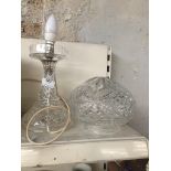 Glass table lamp and shade Please note, lots 1-1000 are not available for live bidding on the-