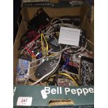A misc box of computer leads,small speakers etc Please note, lots 1-1000 are not available for