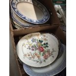 Two boxes of mainly Victorian platters etc. Please note, lots 1-1000 are not available for live