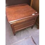 A mahogany commode with ceramic pot. Please note, lots 1-1000 are not available for live bidding