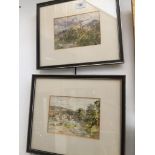 School of James Lees Bilbie (1860-1946), a pair of landscape watercolours, unsigned, 12.5cm x 17.