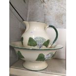 Poole Vineyard washbowl and jug Please note, lots 1-1000 are not available for live bidding on the-