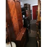 A pine dresser with cupboard top, together with a matching single cupboard Please note, lots 1-