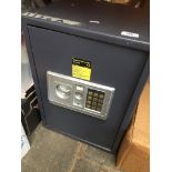 A digital wall safe - no key but working with code. Please note, lots 1-1000 are not available for