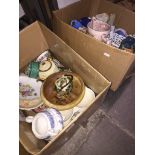 Two boxes of mixed ceramics, etc Please note, lots 1-1000 are not available for live bidding on