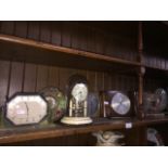 7 clocks to include Metamec, Westclox, Forsyth, onyx, Paico enamel and glass domed, etc. Please