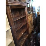 A rustic style hardwood bookcase with lower cupboard Please note, lots 1-1000 are not available