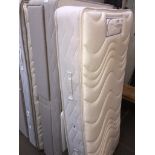 A Sealy single divan bed with Posturepedic Polaris Memory Luxury mattress and white headboard Please