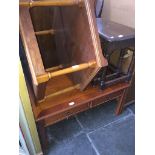 A yew wood low table with drawers and a hexagonal table Please note, lots 1-1000 are not available