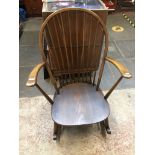 An Ercol spindle back rocking chair. Please note, lots 1-1000 are not available for live bidding