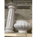 White pottery jardiniere on stand Please note, lots 1-1000 are not available for live bidding on