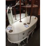 A French style dressing table with triple mirror and stool Please note, lots 1-1000 are not