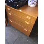 A Schreiber veneered chest of drawers Please note, lots 1-1000 are not available for live bidding on