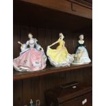 Two Royal Doulton figurines and a Coalport figurine Please note, lots 1-1000 are not available for