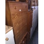 A teak 5 drawer chest and a pair of side tables Please note, lots 1-1000 are not available for