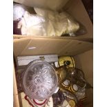 2 boxes of misc glass, pottery, bit of linen, platedware, etc. Please note, lots 1-1000 are not