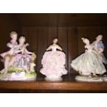 Three Continental porcelain figures Please note, lots 1-1000 are not available for live bidding on