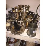 Plated goblets and pewter mugs Please note, lots 1-1000 are not available for live bidding on the-
