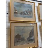 L. Carter, a pair of Northern scene pastels, 'Newport St/Gt Moor St. Bolton 1930', & 'Bridge St