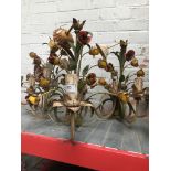 Three flower style chandeliers Please note, lots 1-1000 are not available for live bidding on the-