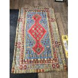 An eastern rug, approx 206cm x 107cm. Please note, lots 1-1000 are not available for live bidding on