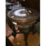 An eastern inlaid elephant table Please note, lots 1-1000 are not available for live bidding on