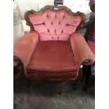 A continental style armchair Please note, lots 1-1000 are not available for live bidding on the-