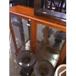 A yew wood glazed display cabinet Please note, lots 1-1000 are not available for live bidding on