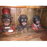 Three novelty cast money boxes Please note, lots 1-1000 are not available for live bidding on the-