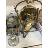 Small brass gongs and inkwells Please note, lots 1-1000 are not available for live bidding on the-