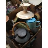 Box of pottery and other items Please note, lots 1-1000 are not available for live bidding on the-