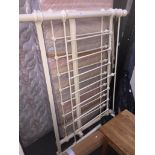 A cream metal double bed frame including wooden slats Please note, lots 1-1000 are not available for