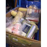 A box containing paint rollers, adhesive wallpaper strips etc Please note, lots 1-1000 are not