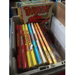 A box of Dandy, etc annuals Please note, lots 1-1000 are not available for live bidding on the-