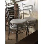A set of four chrome framed chairs Please note, lots 1-1000 are not available for live bidding on